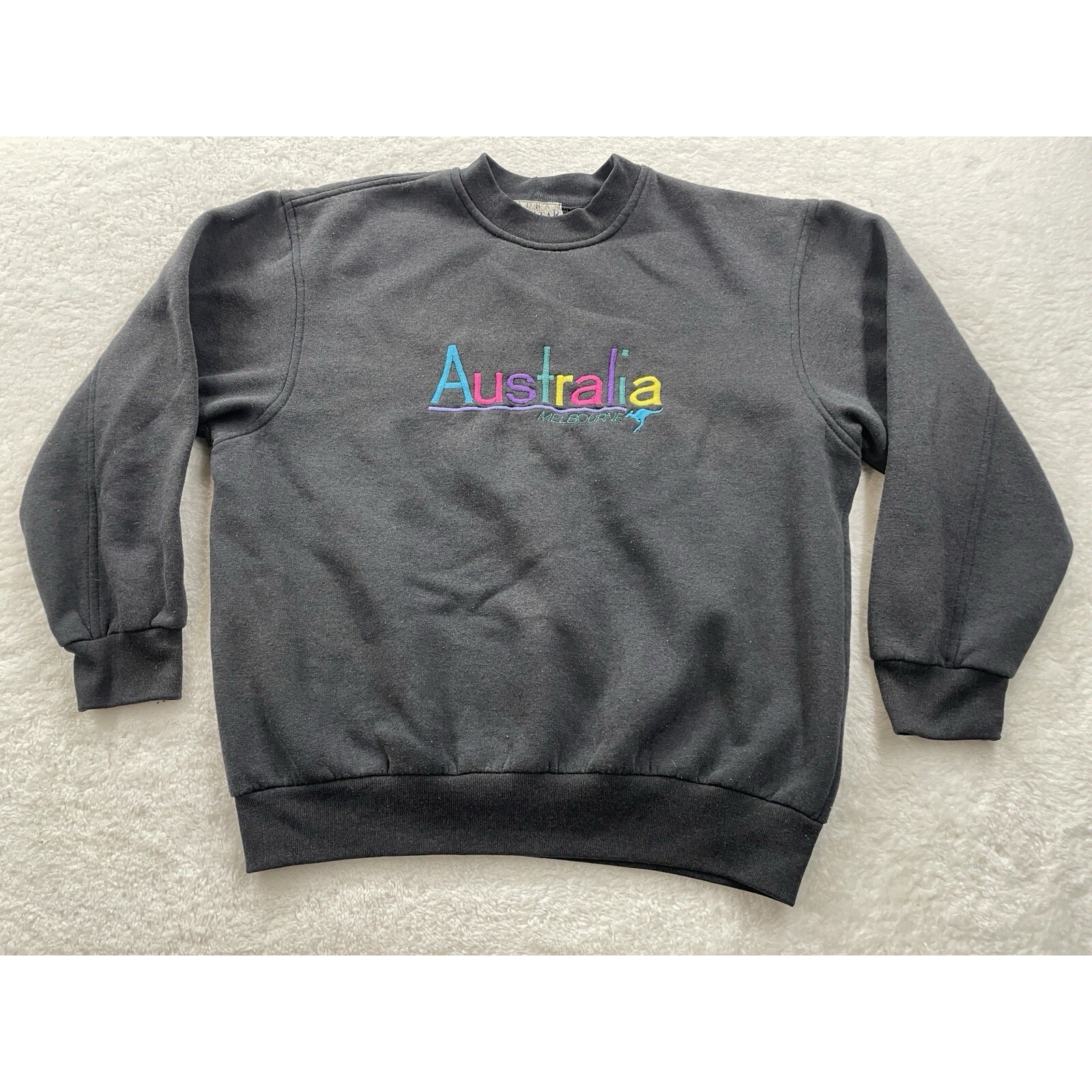 Zadran Lifewear Australia Melbourne Sweatshirt Mens Medium Grey Embroidered Vtg
